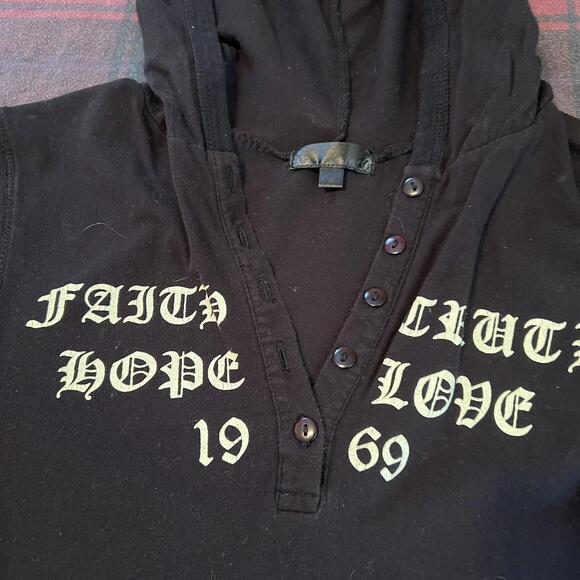 Women's Black vintage Y2K hooded dress - Picture 3 of 6